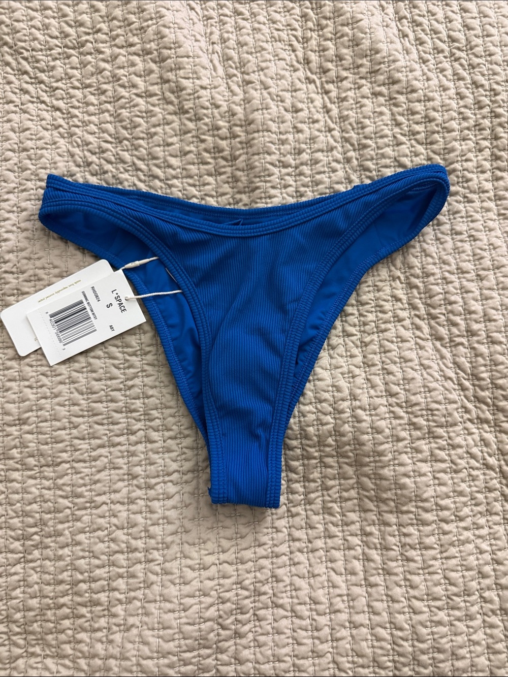 L*Space Women’s Blue Ribbed Bikini Bottom - NWT - Small - Picture 3 of 7